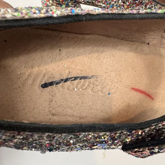 Madewell Size 7.5 The Zelda Mary Jane Block Heel in Glitter Party Cocktail - Picture 8 of 9